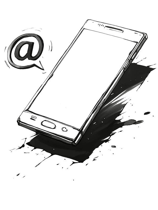 Puhelin ja sähköpostisymboli